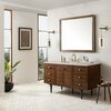 James Martin Vanities Amberly 60in Single Vanity, Mid-Century Walnut w/ 3 CM Eternal Marfil Top 670-V60S-WLT-3EMR